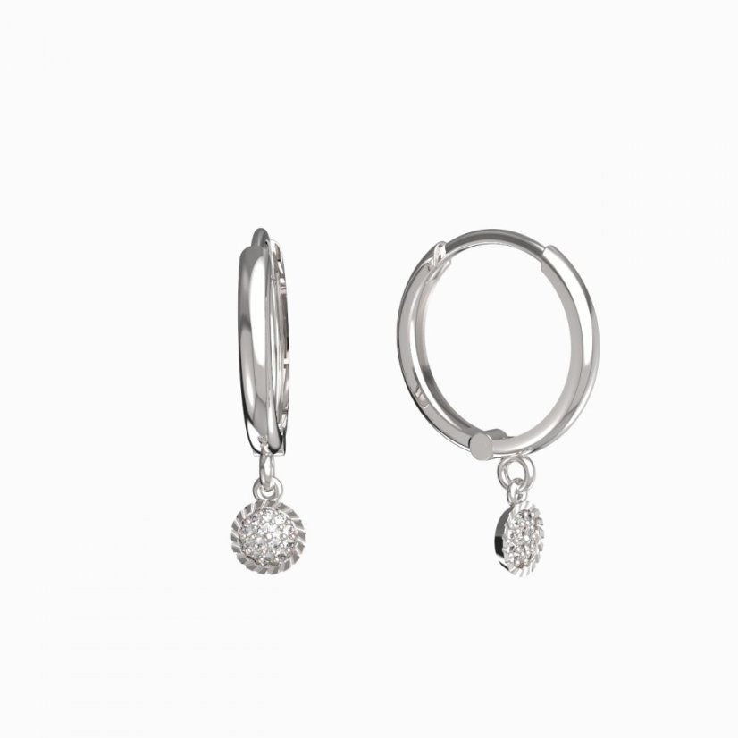 BG zlaté náušnice 1363 Bílé zlato - 585 Diamant
