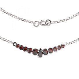 BG náhrdelník 342 Stříbro 925 - rhodium Granát