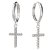 BG zlaté náušnice křížek 1106 Bílé zlato - 585 Diamant