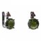 BG náušnice kruhového tvaru 475-87 - Kov: Stříbro 925 - rhodium, Kámen: Granát
