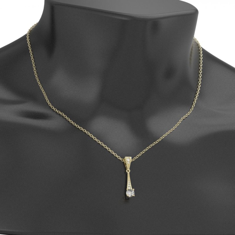BG zlatý diamantový přívěšek  985 Žluté zlato - 585 Diamant lab-grown