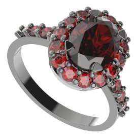 BG prstýnek 728 Stříbro 925 - ruthenium (30-90dní) Granát