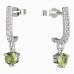 BeKid, Gold kids earrings -782 - Switching on: Pendant hanger, Metal: White gold 585, Stone: Green cubic zircon