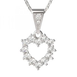 BG zlatý přívěšek srdíčko 005 Bílé zlato - 585 Bílý kubický zirkon