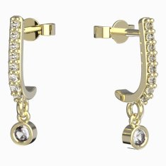 BG zlaté náušnice 767 Žluté zlato - 585 Diamant