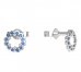 BeKid, Gold kids earrings -855 - Switching on: Puzeta, Metal: White gold 585, Stone: Dark blue cubic zircon
