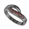 BG garnet ring 918 - Metal: Silver 925 - rhodium, Stone: Garnet