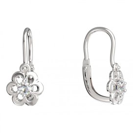 BeKid dětské náušnice šestilístek 842 Bílé zlato - 585 Diamant