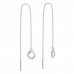 BeKid, Gold kids earrings -855 - Switching on: Chain 9 cm, Metal: White gold 585, Stone: Pink cubic zircon