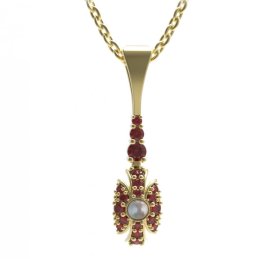 BG přívěs s přírodní perlou 537-B Stříbro 925 - pozlacené Granát a perla