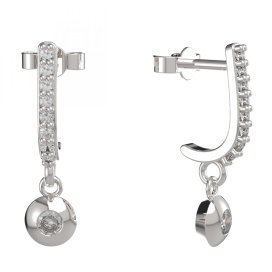 BG zlaté diamantové náušnice 732 Bílé zlato - 585 Diamant lab-grown