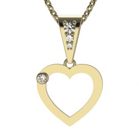 BG zlatý diamantový přívěšek srdíčko 1551 Žluté zlato - 585 Diamant lab-grown