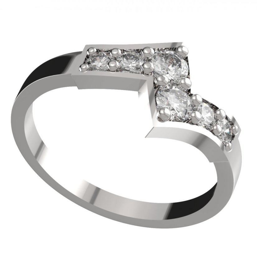 BG zlatý diamantový prsten 690 Bílé zlato - 585 Diamant lab-grown
