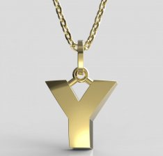BeKid, Gold kids pendant - letter Y