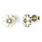 BeKid, Gold kids earrings -1270 - Switching on: Brizura 0-3 roky, Metal: White gold 585, Stone: White cubic zircon, Jewel Color: Green