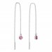BeKid, Gold kids earrings -1293 - Switching on: Chain 9 cm, Metal: White gold 585, Stone: Pink cubic zircon