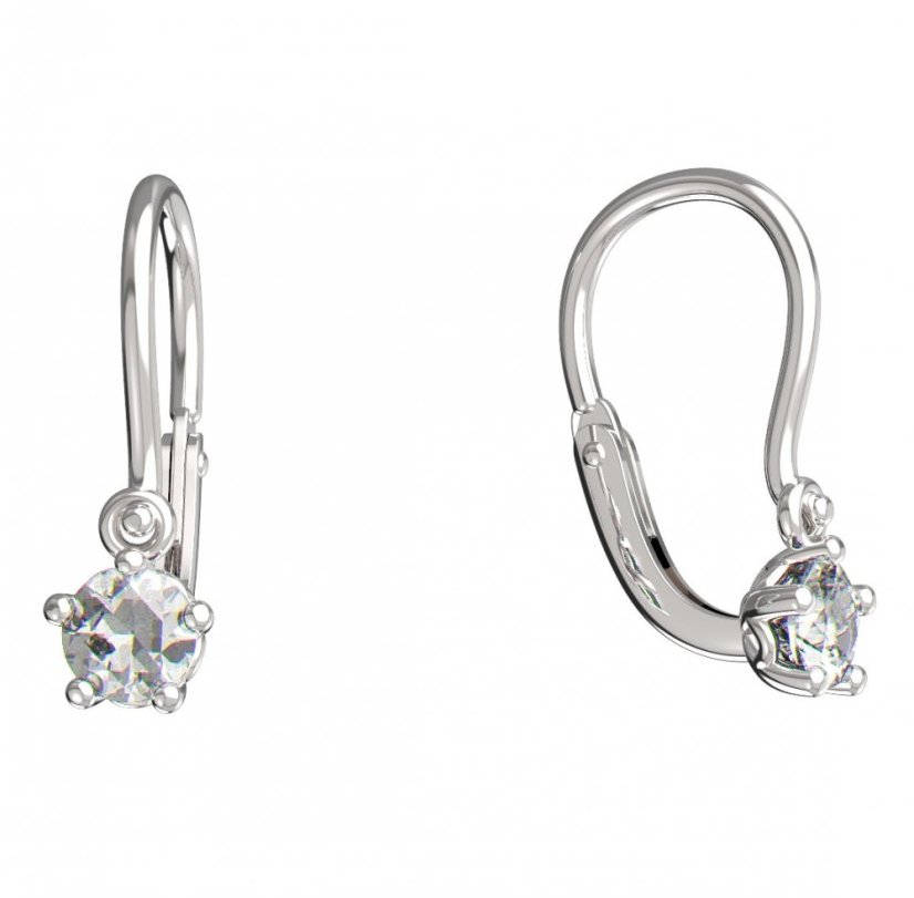 BeKid dětské náušnice 873 Bílé zlato - 585 Diamant