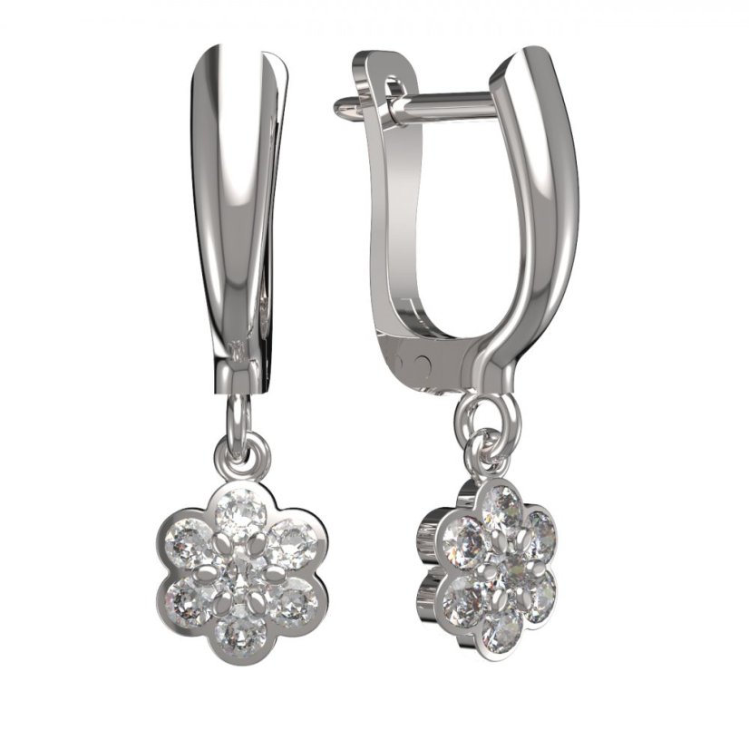 BG zlaté náušnice 866 Bílé zlato - 585 Diamant
