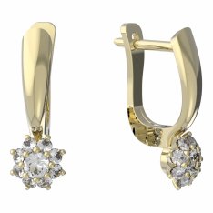 BG zlaté náušnice 886 Žluté zlato - 585 Diamant