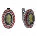 BG earring oval 523-07 - Metal: Silver 925 - rhodium, Stone: Garnet