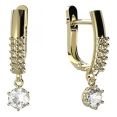 BG zlaté náušnice 1294 Žluté zlato - 585 Diamant
