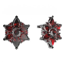 BG náušnice solitér -  409 Stříbro 925 - ruthenium (30-90dní) Granát