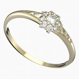 BG zlatý prstýnek 886 K Žluté zlato - 585 Diamant