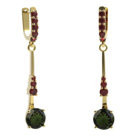 BG náušnice kruhového tvaru 474-B93 Stříbro 925 - ruthenium (30-90dní) Granát