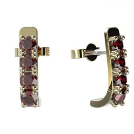 BG náušnice s českým granátem  96 Žluté zlato - 585 Granát