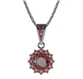 BG přívěs kulatý 098-1 Stříbro 925 - ruthenium (30-90dní) Granát