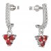 BeKid, Gold kids earrings -776 - Switching on: Pendant hanger, Metal: White gold 585, Stone: Red cubic zircon