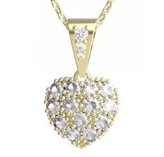 BG zlatý přívěšek srdíčko 1571 Žluté zlato - 585 Diamant