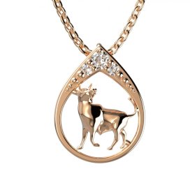BG zlatý diamantový přívěšek Býk 047 Růžové zlato 585 (30-90dní) Diamant lab-grown