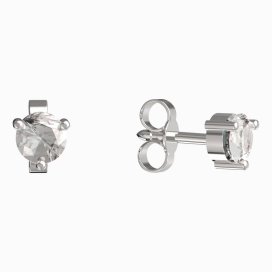 BG zlaté náušnice 782 Bílé zlato - 585 Bílý kubický zirkon