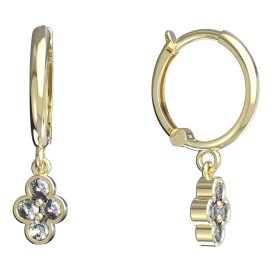 BeKid dětské náušnice 295 Žluté zlato - 585 Diamant