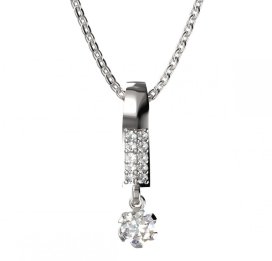 BG zlatý přívěšek 870 Bílé zlato - 585 Diamant