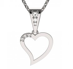 BG zlatý přívěšek srdíčko 1261 Bílé zlato - 585 Diamant