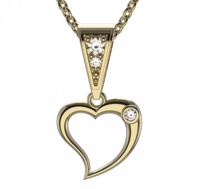 BG zlatý přívěšek srdíčko 1268 Žluté zlato - 585 Diamant