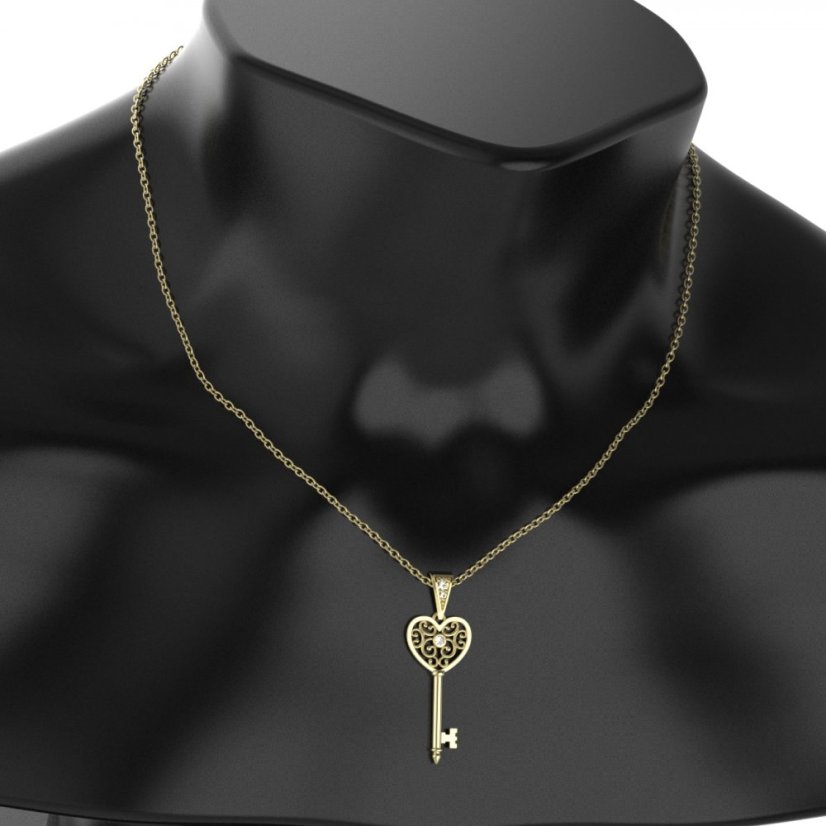 BG zlatý (stříbrný) klíček 611 Růžové zlato 585 (30-90dní) Diamant