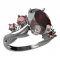 BG ring oval 479-P - Metal: Silver 925 - rhodium, Stone: Garnet