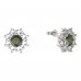 BG earring circular -  023 - Metal: Silver 925 - rhodium, Stone: Garnet