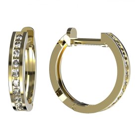 BG zlaté náušnice 654 kruhy Žluté zlato - 585 Diamant