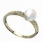 BG zlatý prstýnek s perlou 561 D - Kov: Bílé zlato 585, Kámen: Kubický zirkon a perla