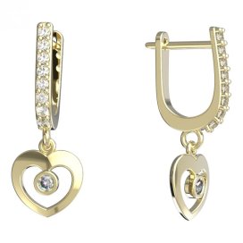 BeKid dětské náušnice srdíčko 848 Žluté zlato - 585 Diamant