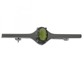 BG brož český přírodní granát  493I Stříbro 925 - ruthenium (30-90dní) Vltavín