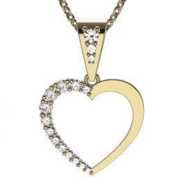 BG zlatý přívěšek srdíčko 1265 Žluté zlato - 585 Diamant