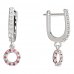 BeKid, Gold kids earrings -836 - Switching on: English, Metal: White gold 585, Stone: Red cubic zircon