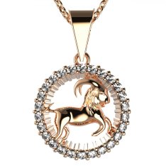 BG zlatý diamantový přívěšek Kozoroh 045 Růžové zlato 585 (30-90dní) Diamant lab-grown
