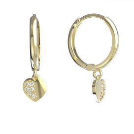 BeKid dětské náušnice srdíčko 1406 Žluté zlato - 585 Diamant