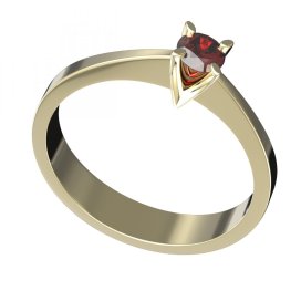 BG zlatý prstýnek s granátem nebo vltavínem 784 Žluté zlato - 585 Granát